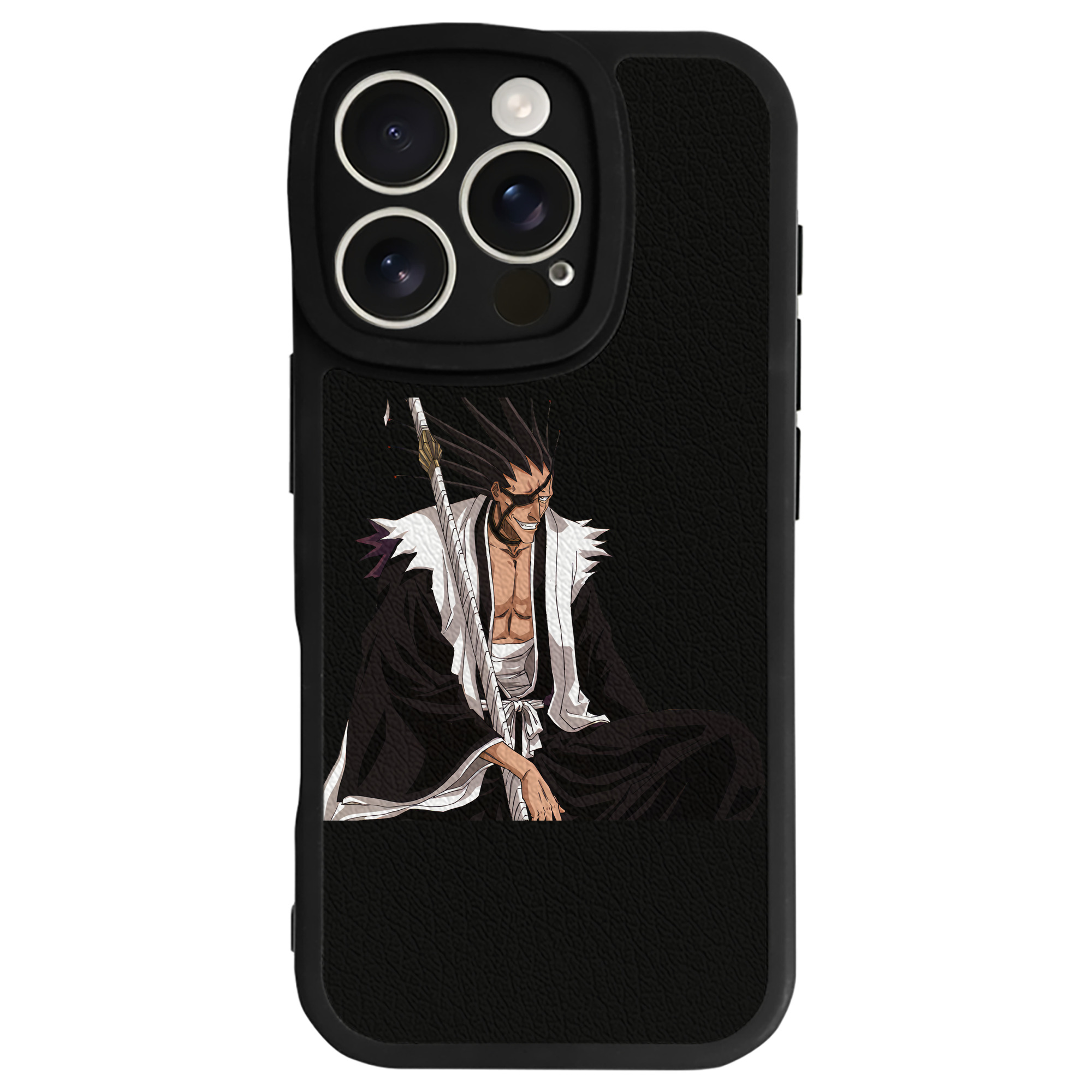 （画像用） ブリーチ ざらき けんぱち BLEACH Zaraki Kenpachi 【iPhone 16シリーズ対応】シリコンスマホケース（レザー調） 材質：シリコン